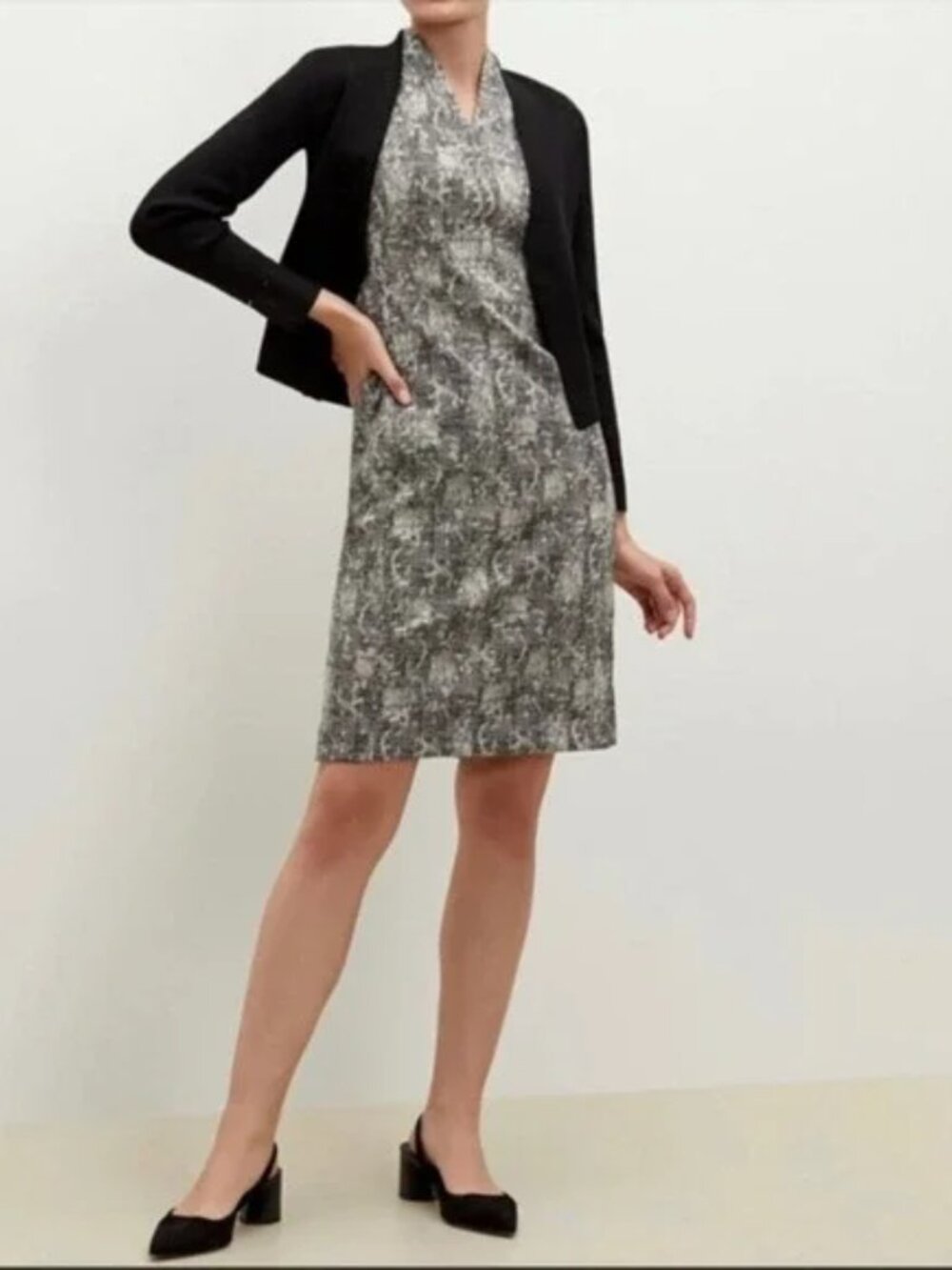MM Lafleur Aditi Shift Dress in Crackle Print Size 14 - Picture 4 of 10